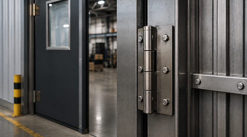 Industrial hinge under load testing